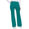 Cherokee Luxe Women Scrubs Pant Low Rise Flare Leg Drawstring Cargo 21100 | Contemporary Fit, Elastic Back Waist, Hip Yoke, Instrument Loop, Side Vents, Double-Needle Stitching, Workwear(Teal)