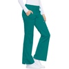 Cherokee Luxe Women Scrubs Pant Low Rise Flare Leg Drawstring Cargo 21100 | Contemporary Fit, Elastic Back Waist, Hip Yoke, Instrument Loop, Side Vents, Double-Needle Stitching, Workwear(Teal)