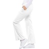 Cherokee Luxe Women Scrubs Pant Low Rise Flare Leg Drawstring Cargo 21100 | Contemporary Fit, Elastic Back Waist, Hip Yoke, Instrument Loop, Side Vents, Double-Needle Stitching, Workwear(White)