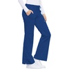 Cherokee Luxe Women Scrubs Pant Low Rise Flare Leg Drawstring Cargo 21100 | Contemporary Fit, Elastic Back Waist, Hip Yoke, Instrument Loop, Side Vents, Double-Needle Stitching, Workwear(Royal)