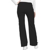 Cherokee Luxe Women Scrubs Pant Low Rise Flare Leg Drawstring Cargo 21100 | Contemporary Fit, Elastic Back Waist, Hip Yoke, Instrument Loop, Side Vents, Double-Needle Stitching, Workwear(Black)