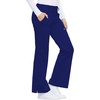 Cherokee Luxe Women Scrubs Pant Low Rise Flare Leg Drawstring Cargo 21100 | Contemporary Fit, Elastic Back Waist, Hip Yoke, Instrument Loop, Side Vents, Double-Needle Stitching, Workwear(Galaxy Blue)