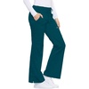 Cherokee Luxe Women Scrubs Pant Low Rise Flare Leg Drawstring Cargo 21100 | Contemporary Fit, Elastic Back Waist, Hip Yoke, Instrument Loop, Side Vents, Double-Needle Stitching, Workwear(Caribbean Blue)