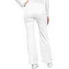 Cherokee Luxe Women Scrubs Pant Low Rise Flare Leg Drawstring Cargo 21100 | Contemporary Fit, Elastic Back Waist, Hip Yoke, Instrument Loop, Side Vents, Double-Needle Stitching, Workwear(White)