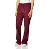 Cherokee WW Originals Scrub Pants for Women Flare Leg 3 Pockets | Poly-Cotton Poplin, Fade Resistant, Drawstring & Elastic Waist, Durable Fabric, Easy Care, Healthcare And Service Work(Wine)