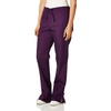 Cherokee WW Originals Scrub Pants for Women Flare Leg 3 Pockets | Poly-Cotton Poplin, Fade Resistant, Drawstring & Elastic Waist, Durable Fabric, Easy Care, Healthcare And Service Work(Eggplant)