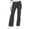 Cherokee Luxe Women Scrubs Pant Low Rise Flare Leg Drawstring Cargo 21100 | Contemporary Fit, Elastic Back Waist, Hip Yoke, Instrument Loop, Side Vents, Double-Needle Stitching, Workwear(Pewter)