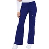 Cherokee Luxe Women Scrubs Pant Low Rise Flare Leg Drawstring Cargo 21100 | Contemporary Fit, Elastic Back Waist, Hip Yoke, Instrument Loop, Side Vents, Double-Needle Stitching, Workwear(Galaxy Blue)