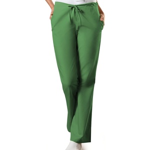 Cherokee WW Originals Scrub Pants for Women Flare Leg 3 Pockets | Poly-Cotton Poplin, Fade Resistant, Drawstring & Elastic Waist, Durable Fabric, Easy Care, Healthcare And Service Work(Aloe)