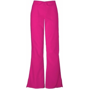 Cherokee WW Originals Scrub Pants for Women Flare Leg 3 Pockets | Poly-Cotton Poplin, Fade Resistant, Drawstring & Elastic Waist, Durable Fabric, Easy Care, Healthcare And Service Work(Raspberry)