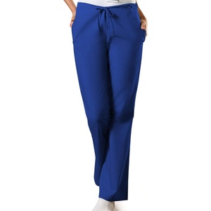 Cherokee WW Originals Scrub Pants for Women Flare Leg 3 Pockets | Poly-Cotton Poplin, Fade Resistant, Drawstring & Elastic Waist, Durable Fabric, Easy Care, Healthcare And Service Work(Galaxy Blue)