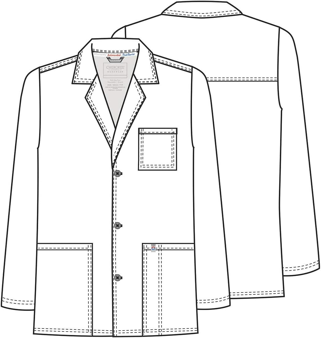 image:imageCherokee Men Scrubs Lab Coat Workwear Revolution Tech 32 Consultation WW400AB