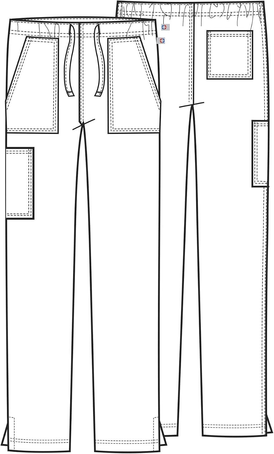 image:imageCherokee Men and Women Scrub Pants with Drawstring Mid Rise Straight Leg Bottoms WW042AB