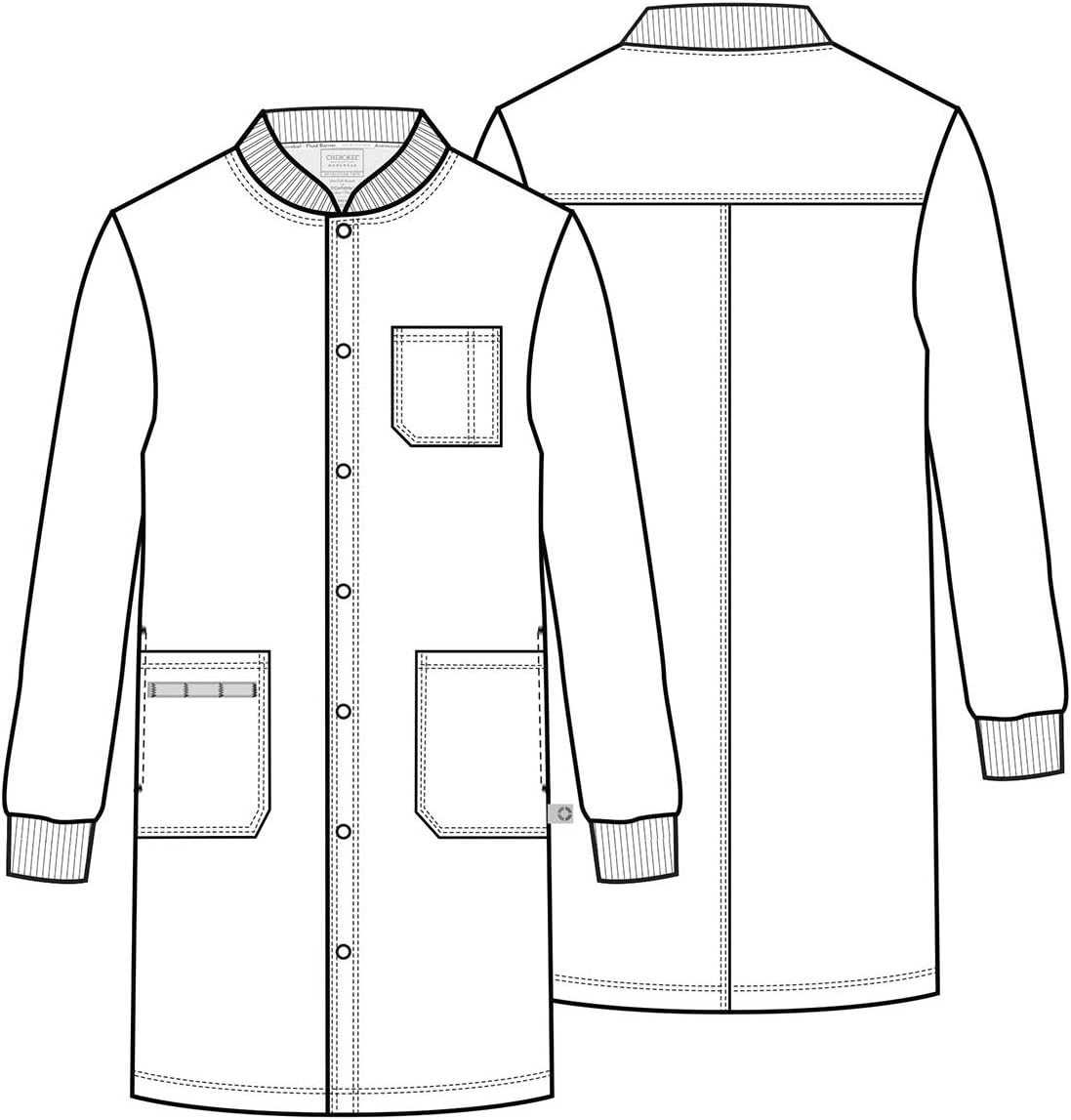 image:imageCherokee Professional Lab Coat for Men and Women with Snap Front Closure WW350AB