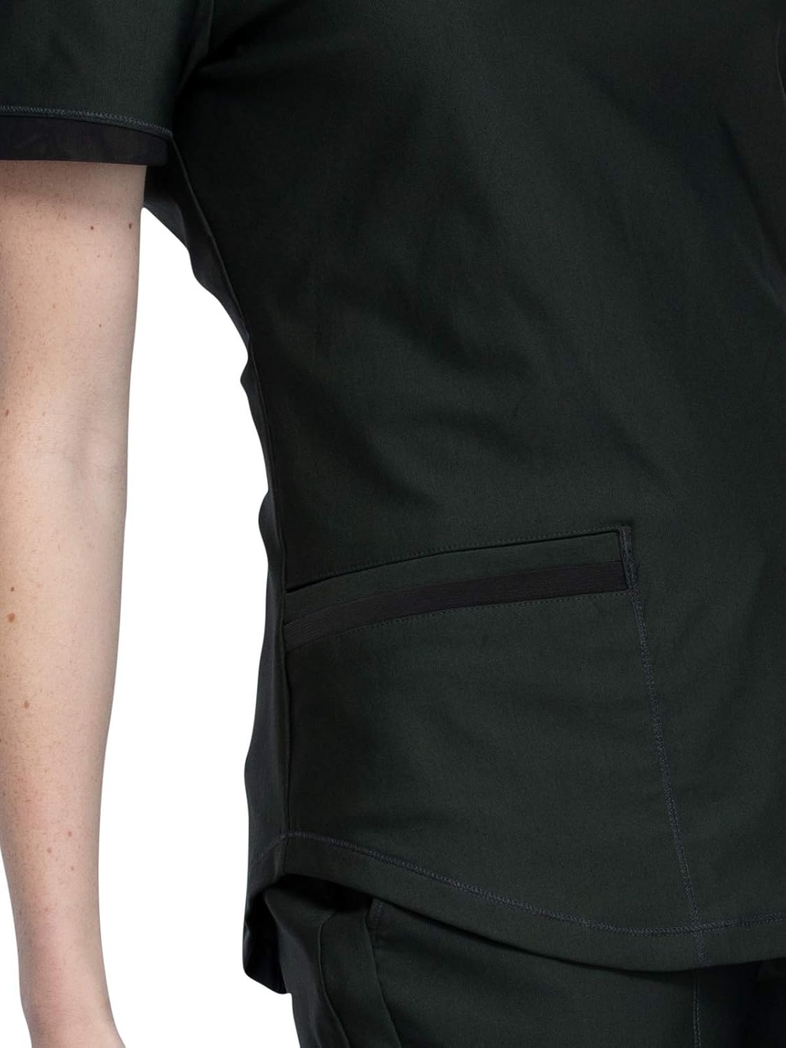 image:imageCherokee Scrub Top Women VNeck Classic Fit 2 Pocket Form Medical Scrubs Moisture Wicking Fabric Easy Care Curved Hemline Power Mesh Details Angled Yoke Panels Princess SeamsOlive Branch