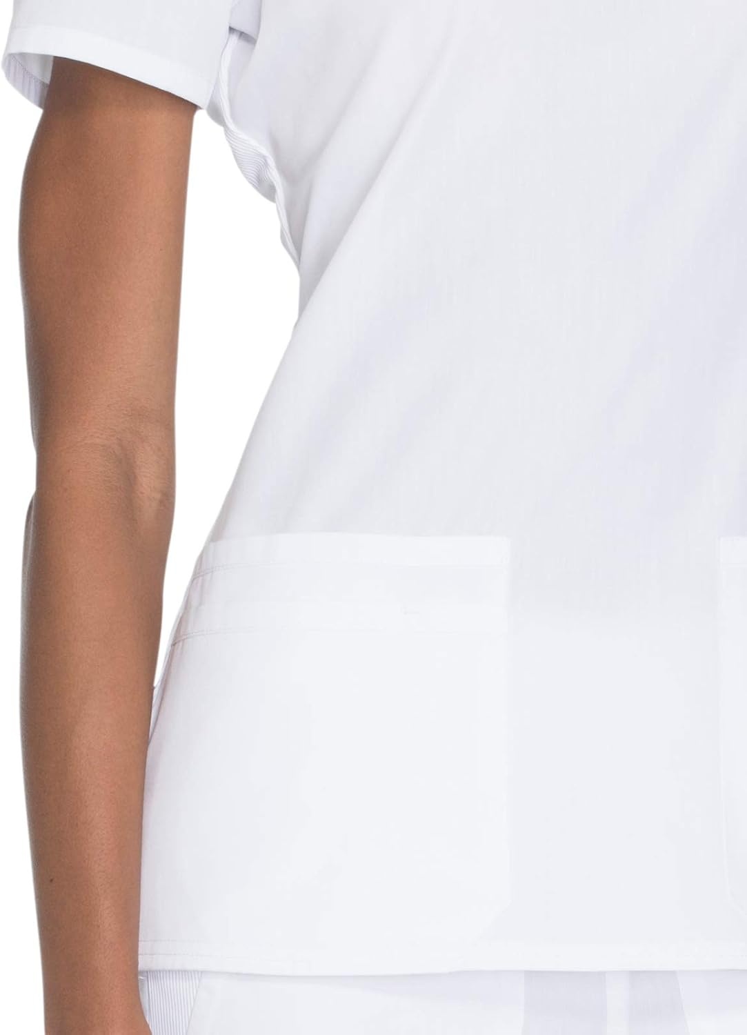 image:imageCherokee WW Originals Womens VNeck Scrub Top Nurse Shirt with 3 Pockets Poplin Fabric Fade Resistant Slim Contemporary Fit RibKnit Side Panels All Day Comfort Easy Care For Healthcare ShiftsWhite