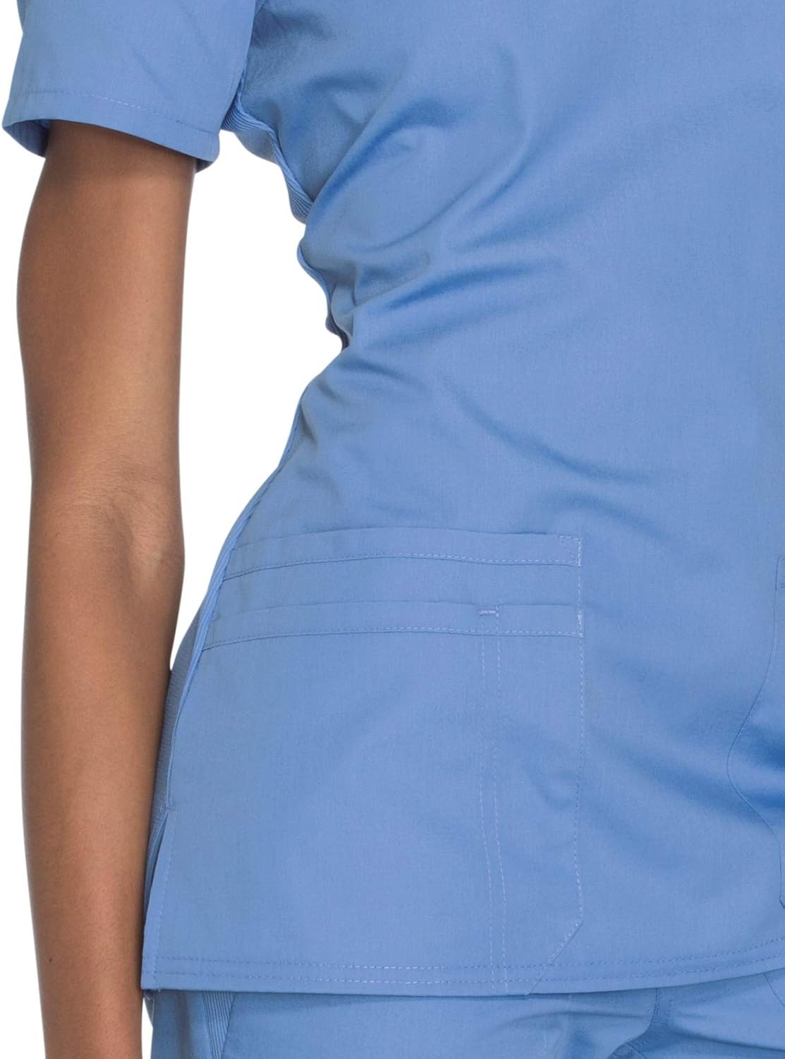 image:imageCherokee WW Originals Womens VNeck Scrub Top Nurse Shirt with 3 Pockets Poplin Fabric Fade Resistant Slim Contemporary Fit RibKnit Side Panels All Day Comfort Easy Care For Healthcare ShiftsCiel