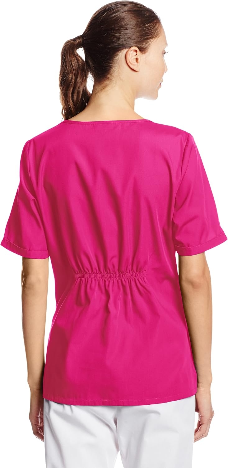image:imageCherokee Workwear Originals Women Scrubs Top VNeck 3 Pockets Modern Classic Fit Notched Cuffs Half Back Elastic Side Vents Easy Care Made for Routine Hospital ShiftsShocking Pink