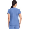 Cherokee Scrub Top Women V-Neck Classic Fit 2 Pocket Form Medical Scrubs | Moisture Wicking Fabric, Easy Care, Curved Hemline, Power Mesh Details, Angled Yoke Panels, Princess Seams(Ciel Blue)