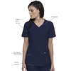 Cherokee Scrub Top Women V-Neck Classic Fit 2 Pocket Form Medical Scrubs | Moisture Wicking Fabric, Easy Care, Curved Hemline, Power Mesh Details, Angled Yoke Panels, Princess Seams(Navy)