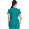 Cherokee Scrub Top Women V-Neck Classic Fit 2 Pocket Form Medical Scrubs | Moisture Wicking Fabric, Easy Care, Curved Hemline, Power Mesh Details, Angled Yoke Panels, Princess Seams(Teal Blue)