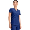 Cherokee Scrub Top Women V-Neck Classic Fit 2 Pocket Form Medical Scrubs | Moisture Wicking Fabric, Easy Care, Curved Hemline, Power Mesh Details, Angled Yoke Panels, Princess Seams(Galaxy Blue)