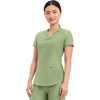 Cherokee Scrub Top Women V-Neck Classic Fit 2 Pocket Form Medical Scrubs | Moisture Wicking Fabric, Easy Care, Curved Hemline, Power Mesh Details, Angled Yoke Panels, Princess Seams(Bright Sage)