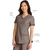 Cherokee Scrub Top Women V-Neck Classic Fit 2 Pocket Form Medical Scrubs | Moisture Wicking Fabric, Easy Care, Curved Hemline, Power Mesh Details, Angled Yoke Panels, Princess Seams(Iron)