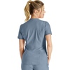 Cherokee Scrub Top Women V-Neck Classic Fit 2 Pocket Form Medical Scrubs | Moisture Wicking Fabric, Easy Care, Curved Hemline, Power Mesh Details, Angled Yoke Panels, Princess Seams(Ocean Ash)