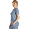 Cherokee Scrub Top Women V-Neck Classic Fit 2 Pocket Form Medical Scrubs | Moisture Wicking Fabric, Easy Care, Curved Hemline, Power Mesh Details, Angled Yoke Panels, Princess Seams(Ocean Ash)