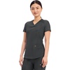 Cherokee Scrub Top Women V-Neck Classic Fit 2 Pocket Form Medical Scrubs | Moisture Wicking Fabric, Easy Care, Curved Hemline, Power Mesh Details, Angled Yoke Panels, Princess Seams(Black)