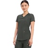 Cherokee Scrub Top Women V-Neck Classic Fit 2 Pocket Form Medical Scrubs | Moisture Wicking Fabric, Easy Care, Curved Hemline, Power Mesh Details, Angled Yoke Panels, Princess Seams(Olive Branch)