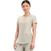 Cherokee Scrub Top Women V-Neck Classic Fit 2 Pocket Form Medical Scrubs | Moisture Wicking Fabric, Easy Care, Curved Hemline, Power Mesh Details, Angled Yoke Panels, Princess Seams(Summer Sand)