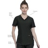 Cherokee Scrub Top Women V-Neck Classic Fit 2 Pocket Form Medical Scrubs | Moisture Wicking Fabric, Easy Care, Curved Hemline, Power Mesh Details, Angled Yoke Panels, Princess Seams(Olive Branch)