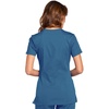 Cherokee WW Originals Women’s V-Neck Scrub Top Nurse Shirt with 3 Pockets | Poplin Fabric, Fade Resistant, Slim Contemporary Fit, Rib-Knit Side Panels, All Day Comfort, Easy Care For Healthcare Shifts(Caribbean Blue)