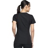 Cherokee WW Originals Women’s V-Neck Scrub Top Nurse Shirt with 3 Pockets | Poplin Fabric, Fade Resistant, Slim Contemporary Fit, Rib-Knit Side Panels, All Day Comfort, Easy Care For Healthcare Shifts(Black)