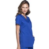 Cherokee WW Originals Women’s V-Neck Scrub Top Nurse Shirt with 3 Pockets | Poplin Fabric, Fade Resistant, Slim Contemporary Fit, Rib-Knit Side Panels, All Day Comfort, Easy Care For Healthcare Shifts(Galaxy Blue)
