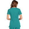 Cherokee WW Originals Women’s V-Neck Scrub Top Nurse Shirt with 3 Pockets | Poplin Fabric, Fade Resistant, Slim Contemporary Fit, Rib-Knit Side Panels, All Day Comfort, Easy Care For Healthcare Shifts(Teal Blue)