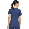Cherokee WW Originals Women’s V-Neck Scrub Top Nurse Shirt with 3 Pockets | Poplin Fabric, Fade Resistant, Slim Contemporary Fit, Rib-Knit Side Panels, All Day Comfort, Easy Care For Healthcare Shifts(Navy)