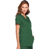 Cherokee WW Originals Women’s V-Neck Scrub Top Nurse Shirt with 3 Pockets | Poplin Fabric, Fade Resistant, Slim Contemporary Fit, Rib-Knit Side Panels, All Day Comfort, Easy Care For Healthcare Shifts(Hunter)