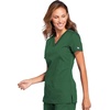 Cherokee WW Originals Women’s V-Neck Scrub Top Nurse Shirt with 3 Pockets | Poplin Fabric, Fade Resistant, Slim Contemporary Fit, Rib-Knit Side Panels, All Day Comfort, Easy Care For Healthcare Shifts(Hunter)
