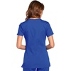 Cherokee WW Originals Women’s V-Neck Scrub Top Nurse Shirt with 3 Pockets | Poplin Fabric, Fade Resistant, Slim Contemporary Fit, Rib-Knit Side Panels, All Day Comfort, Easy Care For Healthcare Shifts(Royal)
