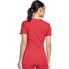 Cherokee WW Originals Women’s V-Neck Scrub Top Nurse Shirt with 3 Pockets | Poplin Fabric, Fade Resistant, Slim Contemporary Fit, Rib-Knit Side Panels, All Day Comfort, Easy Care For Healthcare Shifts(Red)