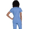 Cherokee WW Originals Women’s V-Neck Scrub Top Nurse Shirt with 3 Pockets | Poplin Fabric, Fade Resistant, Slim Contemporary Fit, Rib-Knit Side Panels, All Day Comfort, Easy Care For Healthcare Shifts(Ciel)