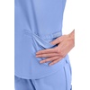 Cherokee WW Professionals Scrubs for Women V-Neck Top with 3 Pockets | Fade-Resistant, Soft Stretch Fabric, Shirttail Hem, Side Vents, Comfortable Mobility, Easy Care, Healthcare Workwear(Ciel)