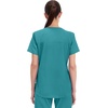 Cherokee WW Professionals Scrubs for Women V-Neck Top with 3 Pockets | Fade-Resistant, Soft Stretch Fabric, Shirttail Hem, Side Vents, Comfortable Mobility, Easy Care, Healthcare Workwear(Teal Blue)