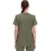 Cherokee WW Professionals Scrubs for Women V-Neck Top with 3 Pockets | Fade-Resistant, Soft Stretch Fabric, Shirttail Hem, Side Vents, Comfortable Mobility, Easy Care, Healthcare Workwear(Olive)