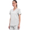 Cherokee WW Professionals Scrubs for Women V-Neck Top with 3 Pockets | Fade-Resistant, Soft Stretch Fabric, Shirttail Hem, Side Vents, Comfortable Mobility, Easy Care, Healthcare Workwear(White)