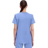 Cherokee WW Professionals Scrubs for Women V-Neck Top with 3 Pockets | Fade-Resistant, Soft Stretch Fabric, Shirttail Hem, Side Vents, Comfortable Mobility, Easy Care, Healthcare Workwear(Ciel)