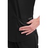 Cherokee WW Professionals Scrubs for Women V-Neck Top with 3 Pockets | Fade-Resistant, Soft Stretch Fabric, Shirttail Hem, Side Vents, Comfortable Mobility, Easy Care, Healthcare Workwear(Black)